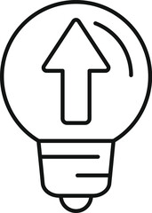 Poster - line art icon of a light bulb with an arrow pointing up, symbolizing the power of a growth mindset
