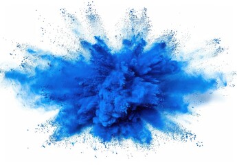 Wall Mural - a blue explosion of smoke and dust. the blue color is vibrant and intense, creating a sense of energ