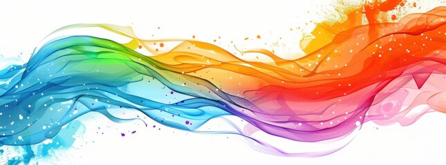 Wall Mural - a colorful wave with a white background. the colors are bright and vibrant, creating a sense of ener