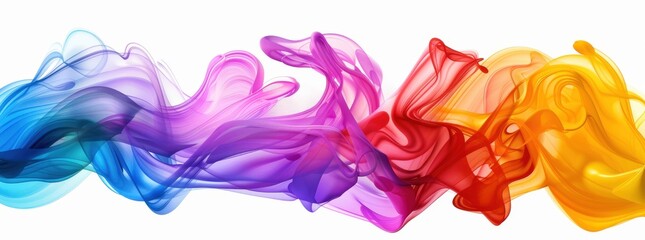 Wall Mural - a colorful, flowing line of paint with a rainbow of colors. the line is long and curvy, and it seems