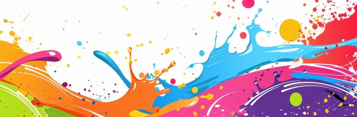 Wall Mural - a colorful splash of paint on a white background. the colors are bright and vibrant, creating a sens