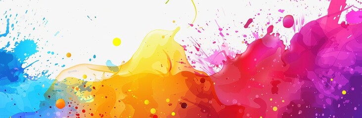 Wall Mural - a colorful splash of paint with a rainbow of colors. the splatter of paint is in the middle of the i