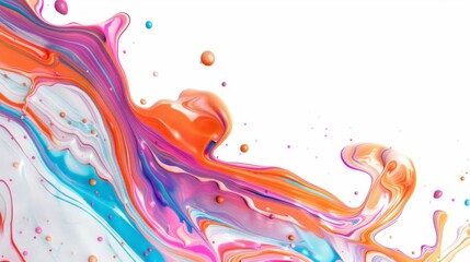 Wall Mural - abstract colorful artistic image of swirling paint on white background