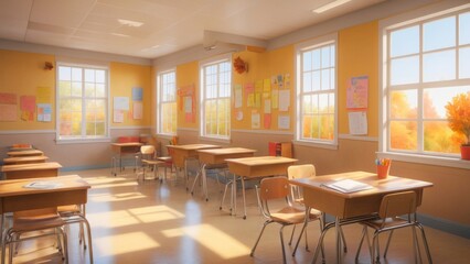 Wall Mural - interior of a school