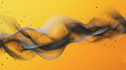 Poster - A yellow background with a black and white wave