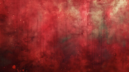 Wall Mural - A red background with splatters of paint and a few red lines