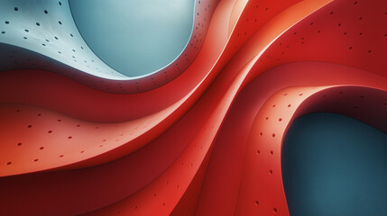 Poster - A red and blue wave with a blue background