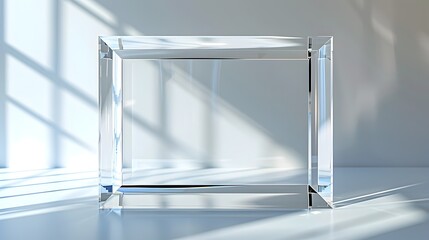 Poster - Modern Minimalist Acrylic Frame with Transparent Finish for Sleek Decor Isolated on White Background