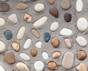 Sticker - Sea stones in the wall as an abstract background. Texture