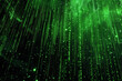© CREAM 2.0 - An image showcasing a vibrant green and black background with numerous intricate lines creating a visually captivating pattern, Digital code raining down in a matrix style,