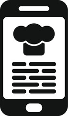 Poster - Smartphone is showing an online recipe with a chef hat icon