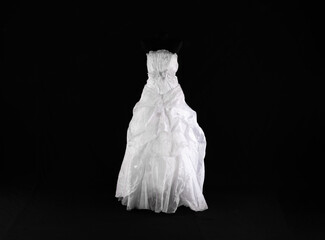 Sticker - white wedding dress isolated on black background