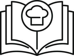 Sticker - Open cookbook icon representing a cooking recipe book or a culinary school education