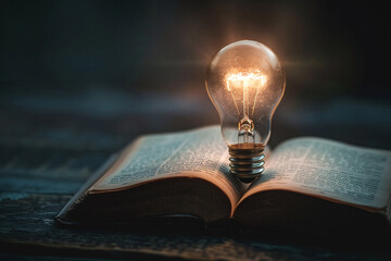 bulb with book education and dive right way