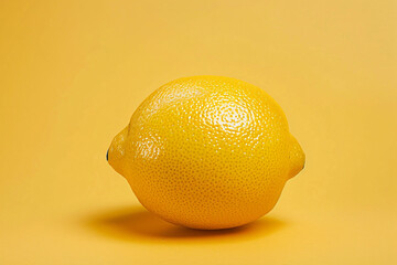 Wall Mural - Lemon isolated on yellow background