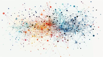 Fototapete - A network graph illustrating interconnected financial relationships between various entities, with nodes and edges representing connections.