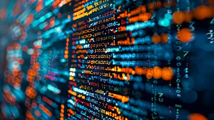 Poster - Abstract background of generic computer code. Data and technology concept.