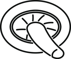 Poster - line drawing of a doorbell button ringing for service help desk