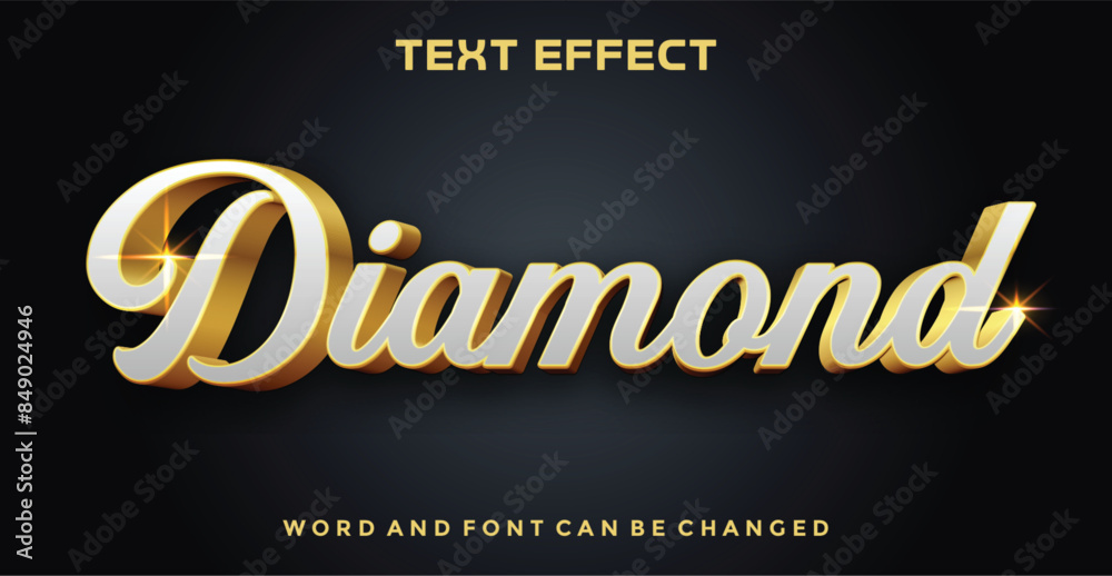 Diamond editable text effect Stock Vector | Adobe Stock