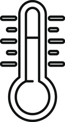 Poster - simple linear icon of a thermometer with the temperature increasing