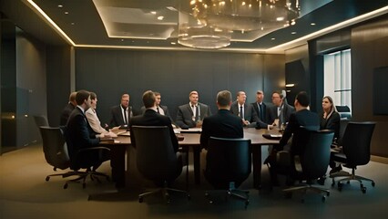 Poster - Business Professionals Meeting Around Table Generative AI