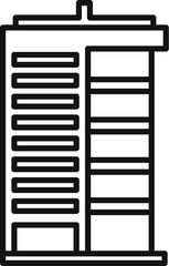 Poster - simple line drawing of a modern building with many windows, suitable for use as an illustration for 
