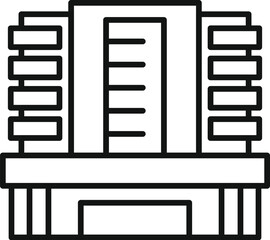 Poster - simple line drawing of a building facade with balcony, perfect for projects related to architecture,