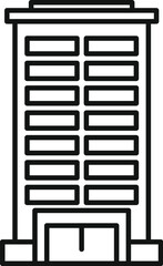 Poster - line drawing of a modern city office building with large windows