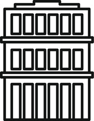 Poster - simple line drawing of a multi story building representing urban architecture