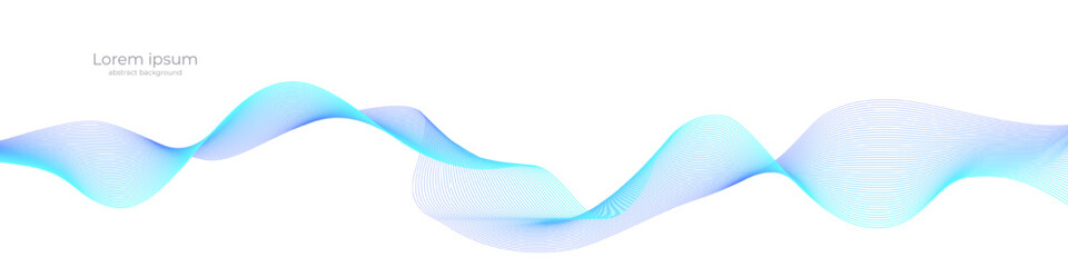 Poster - Vector wave dynamic music lines. Blue-violet abstract lines. Sound waves on transparent background for your design. Vector EPS 10