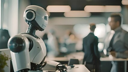 Poster - Robot In Modern Office Setting Generative AI