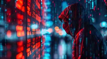 Poster - hacker infiltrating financial systems manipulating prices and transactions