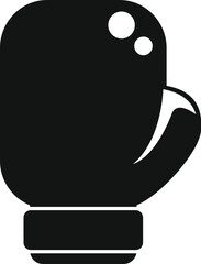 Poster - simple black boxing glove icon representing the concept of boxing as a fighting sport and competitio
