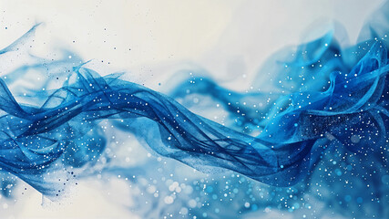 Wall Mural - Abstract background or wallpaper with smooth liquid dynamic shapes, blue wave. Generative AI