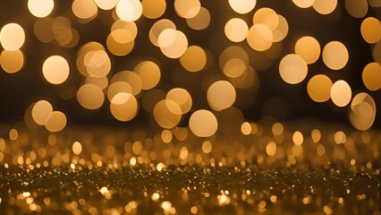 Poster - Golden Glitter and Bokeh Lights Generative AI