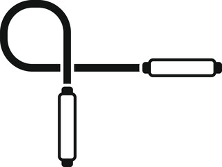 Poster - Simple icon of an audio cable jack connecting, making music and sound in a recording studio