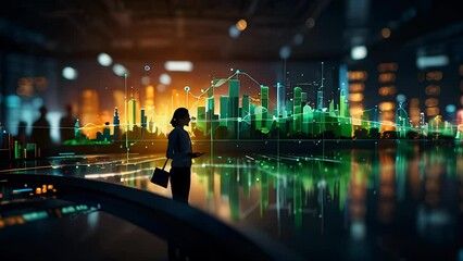 a professional team implementing a corporate sustainability program. Display visuals of digital tools tracking carbon footprint, green certifications, and eco-conscious work habits.