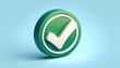 © Anupong - Green Checkmark Icon in a Circle, 3D icon, representing approval, confirmation, and success.