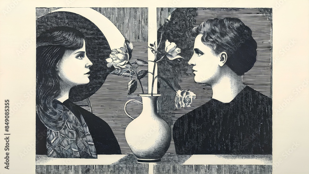 Intriguing Juxtaposition - An illustration depicting two profiles in an ...