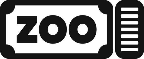 Sticker - Simple icon of a zoo ticket allowing one person entry for a visit