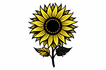 Sunflower Sublimation Black Silhouette Vector,flower, vector, nature, illustration, floral, sunflower, summer, flowers, plant, pattern, sun, yellow, design, leaf, spring, decoration, art, color, 