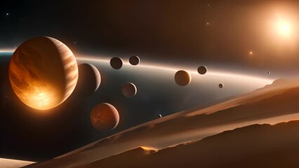 Poster - Planets Orbiting a Star Generative AI