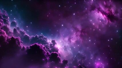 Poster - Purple Nebula And Stars Generative AI