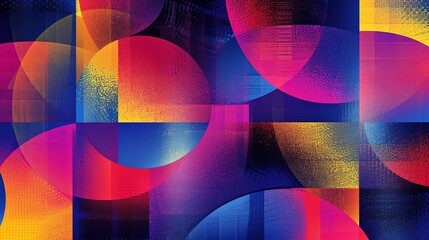 Poster - Abstract background with colorful geometric shapes.