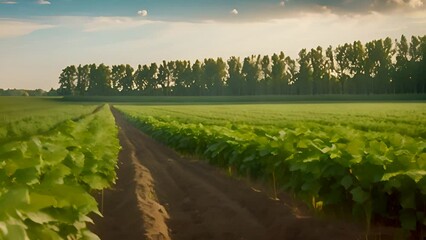 Poster - Soybean Field at Sunset Generative AI