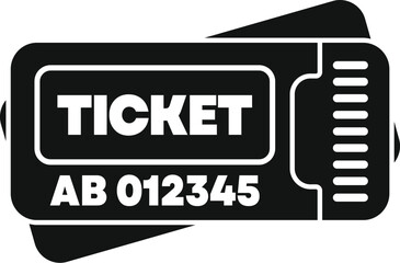 Poster - simple black icon of a ticket, useful for concepts about travel, entertainment, and admission to eve