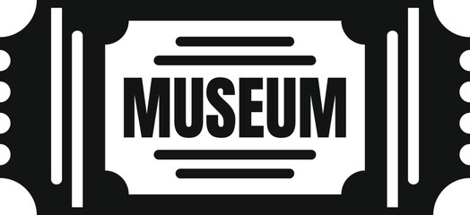 Poster - Simple icon of a ticket granting access to a museum for a fun day of learning and enjoying art