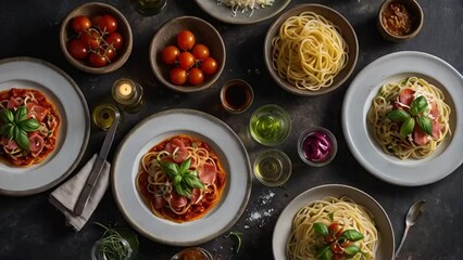 Wall Mural - Plate of spaghetti, traditional Italian food