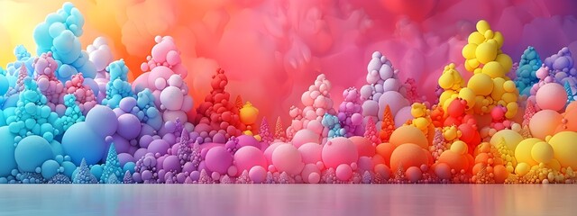 Poster - Vibrant Geometric Bubble Art Representing LGBTQ Protest and Pride