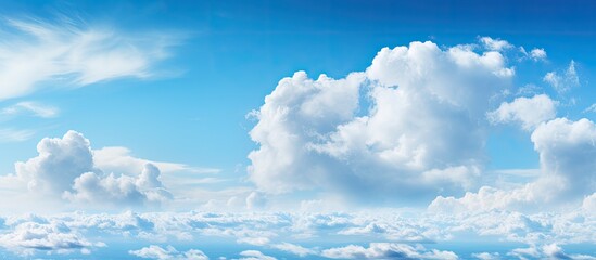 Poster - Panorama blue sky and clouds with daylight natural background. Creative banner. Copyspace image